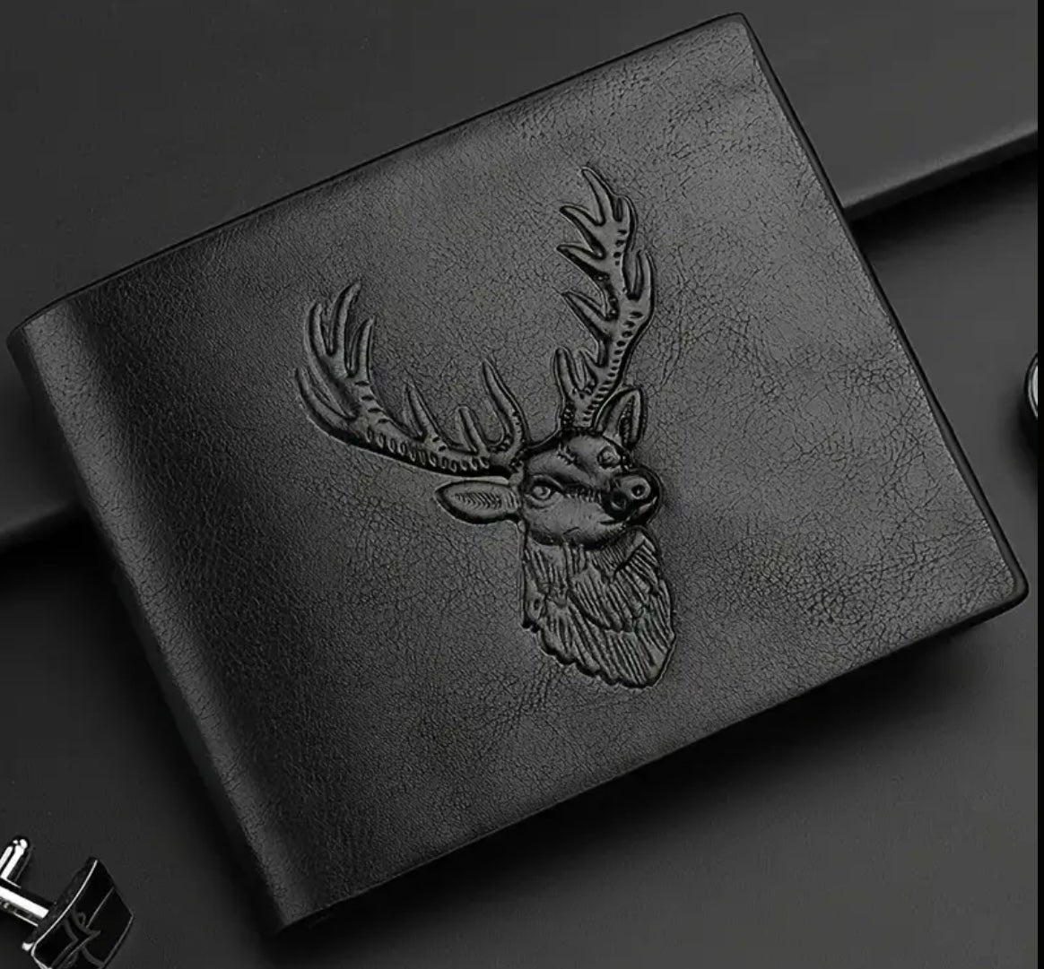 1 pc Custom Deer Designed Leather Wallet - EmporiumDepot