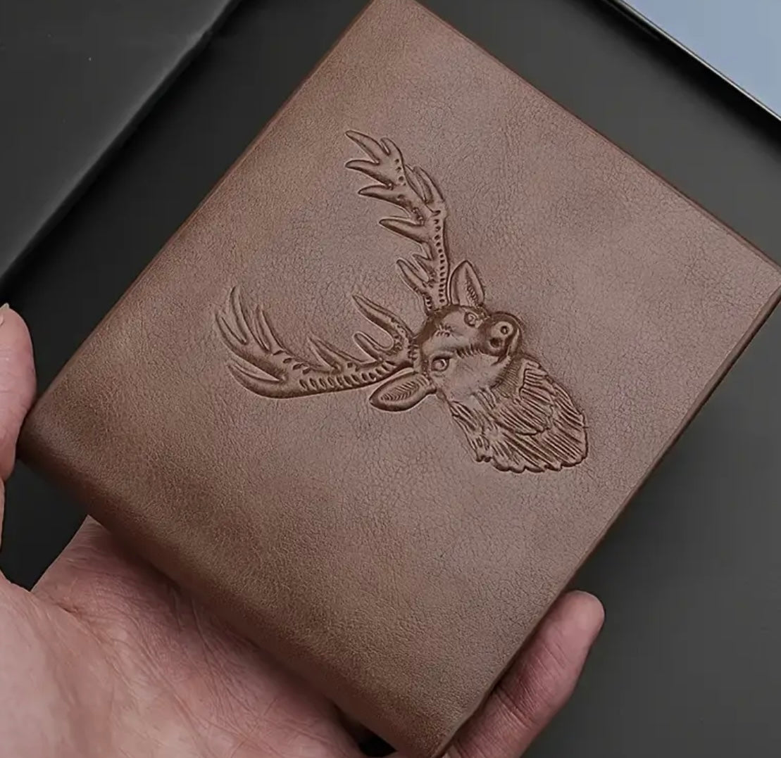 1 pc Custom Deer Designed Leather Wallet - EmporiumDepot