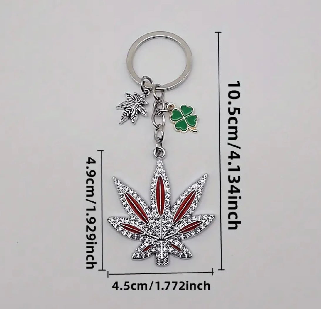 1 pc Custom Green & Gold Colored Keychain with Zircon - EmporiumDepot