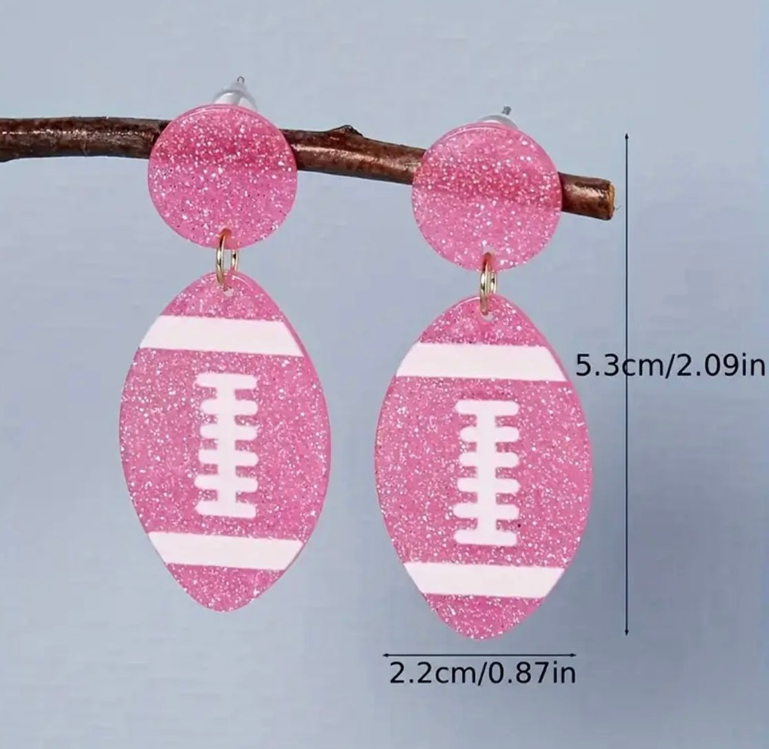 Fashion Sparkling Football Drop Earrings Dazzling Cubic Zirconia