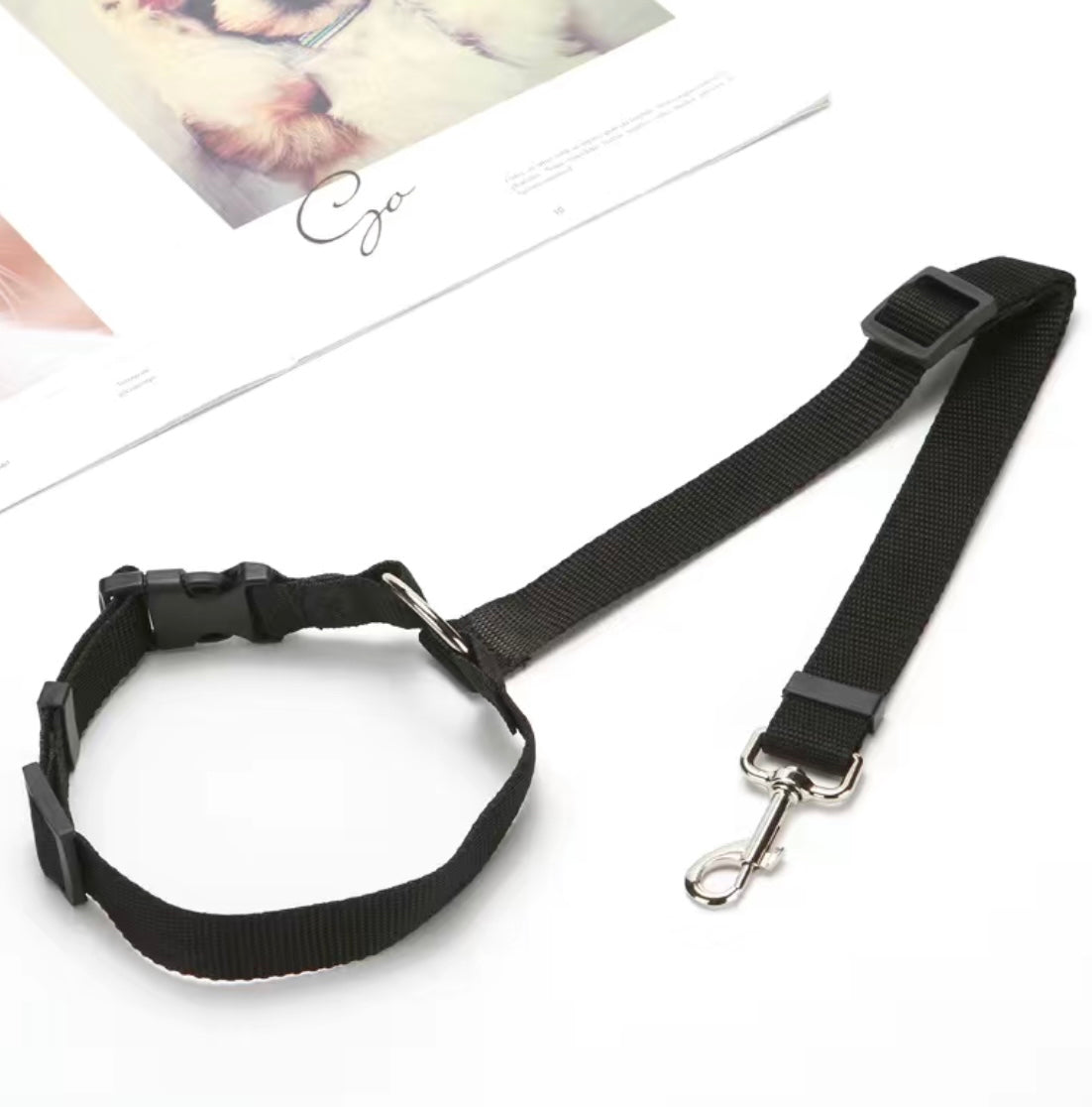 2 in 1 Dog Leash for Car Seat Belt