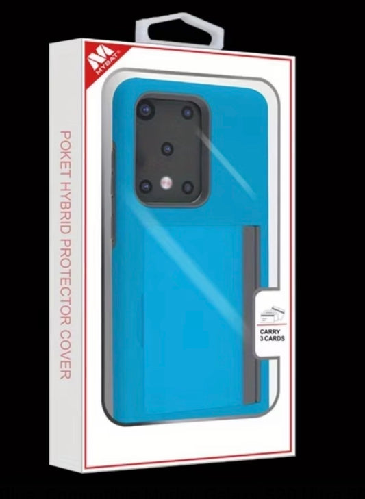 S20 Ultra 5G Premium Dual Layer Protection Phone case With Open Midsection for up to 3 cards