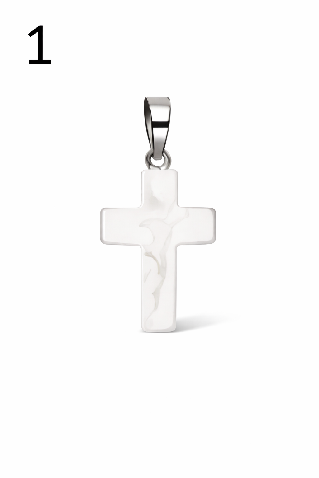 Natural Stone Cross Pendant Collection