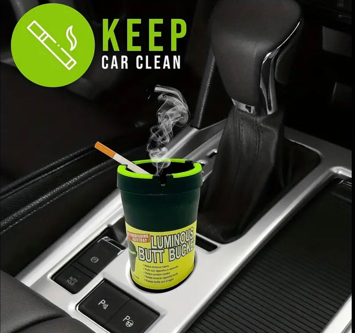 Glow In The Dark Car Ashtray Cigarette Extinguishing Portable Ashtray 1 pc Random Color