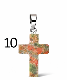 Natural Stone Cross Pendant Collection