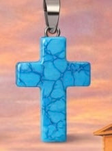 Natural Stone Cross Pendant Collection