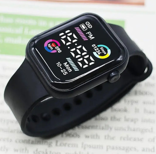 Sports Digital Watch Glow in The Dark Square Wrist Watch Simple Non-Smart Watch With Silicone Band