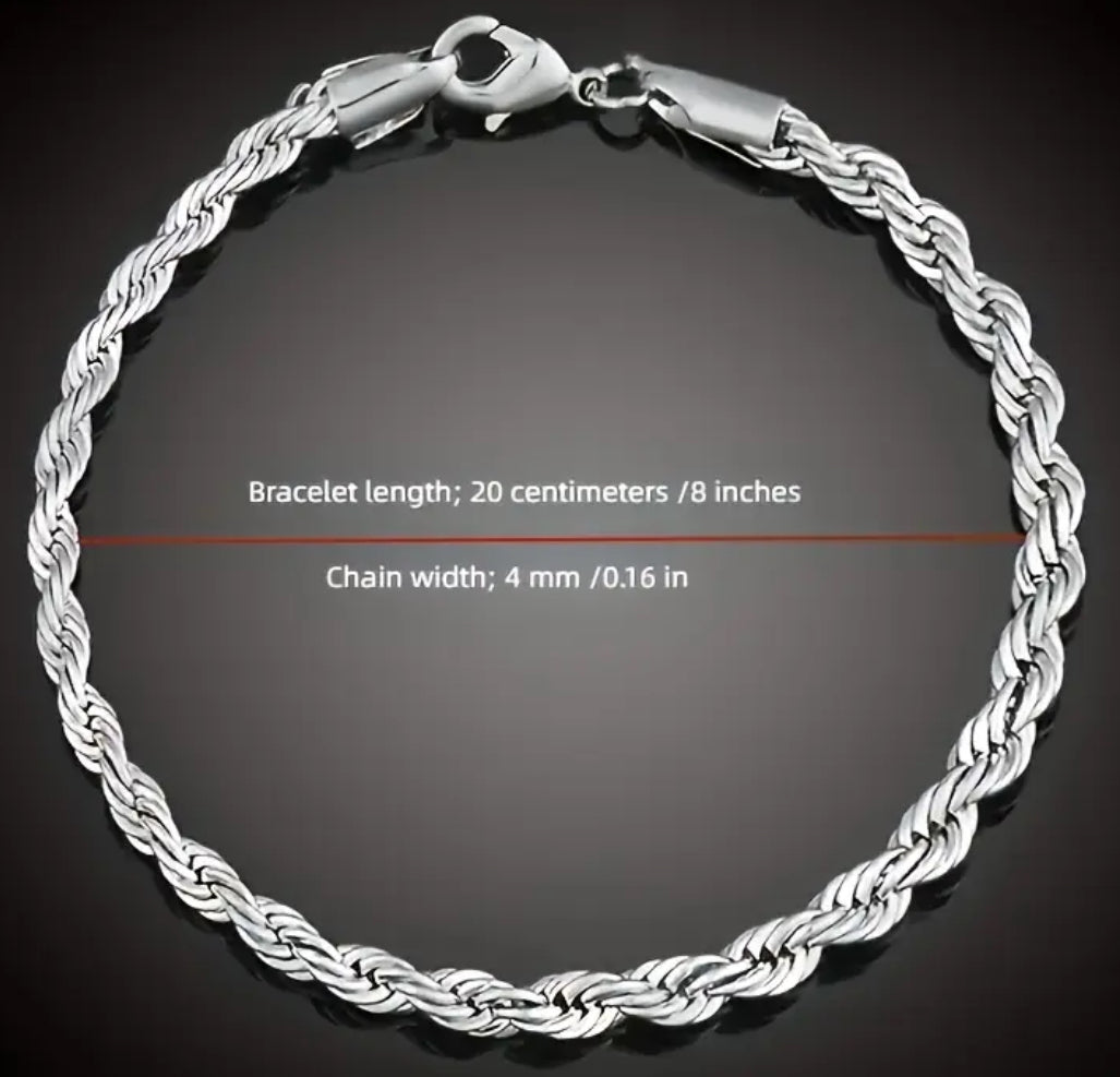 A stunning 925 Sterling Silver matching bracelet and chain