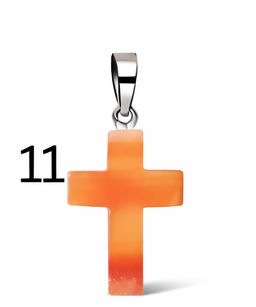 Natural Stone Cross Pendant Collection