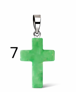 Natural Stone Cross Pendant Collection