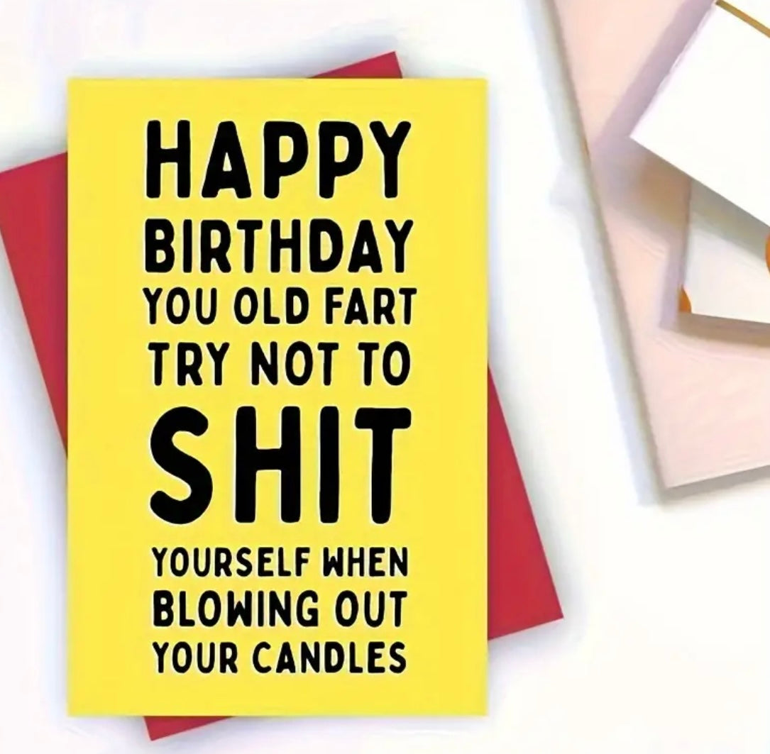 Funny Happy Birthday Card w/ Envelope