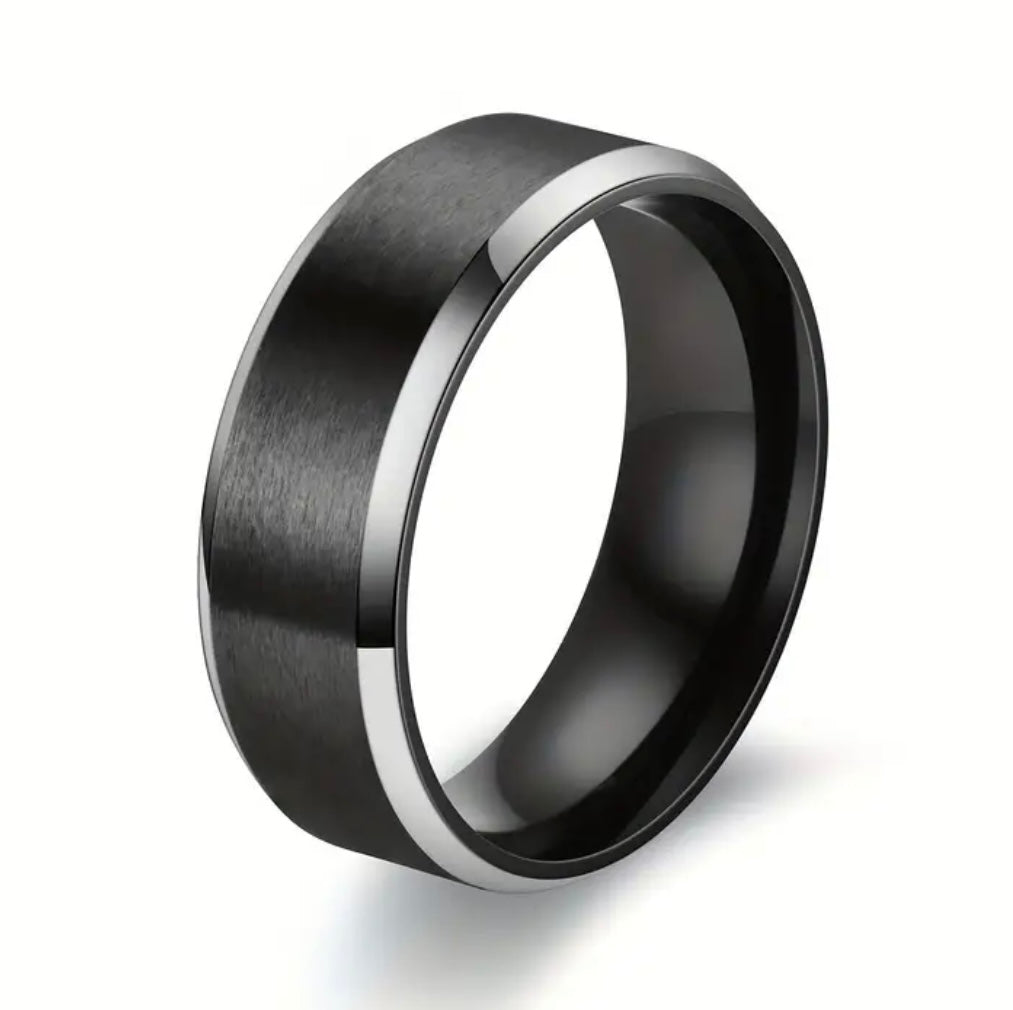 1 pc Stainless Steel Vintage Titanium Ring