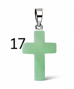 Natural Stone Cross Pendant Collection