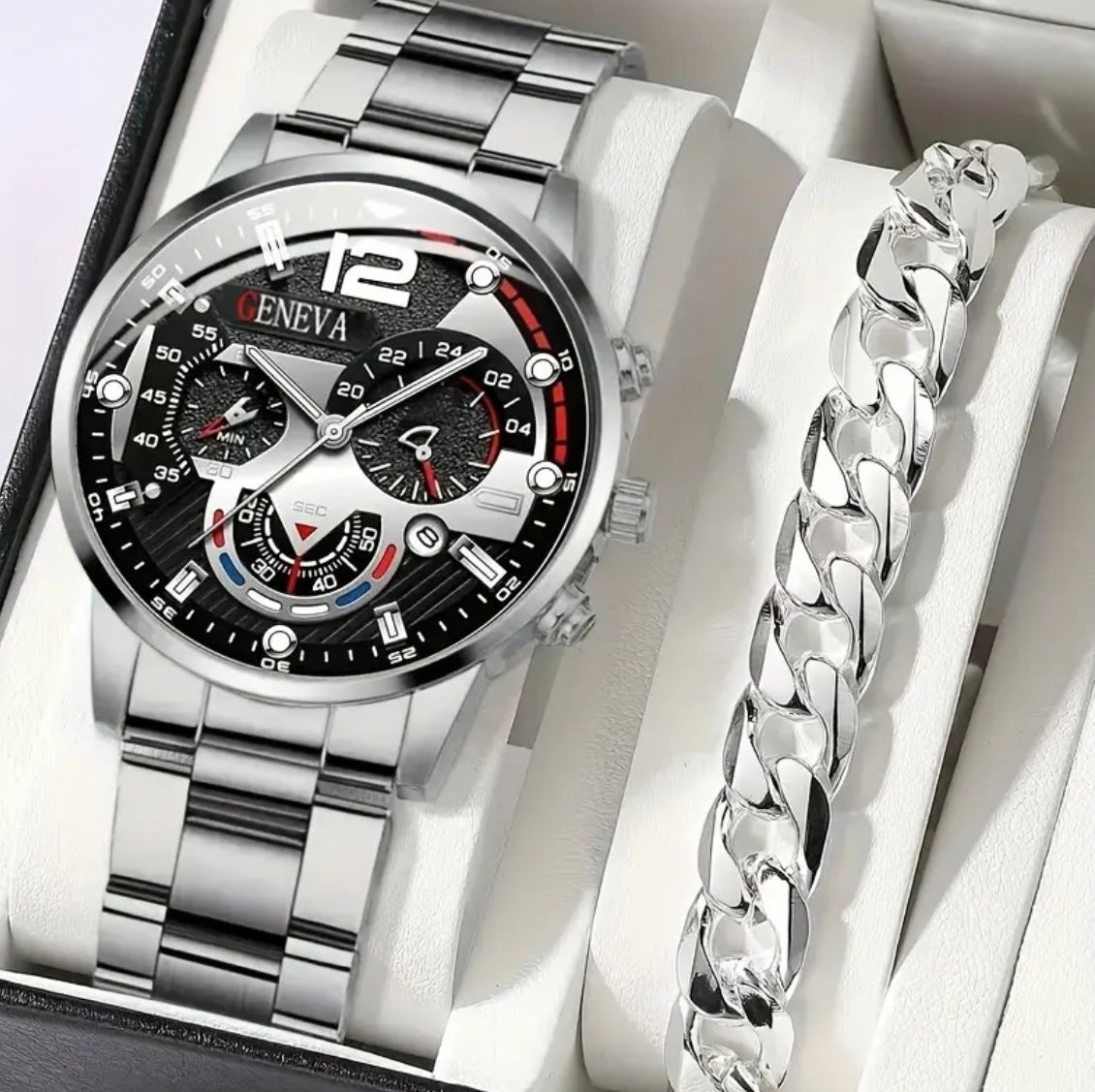 2 pc Business Sports Watch & Bracelet