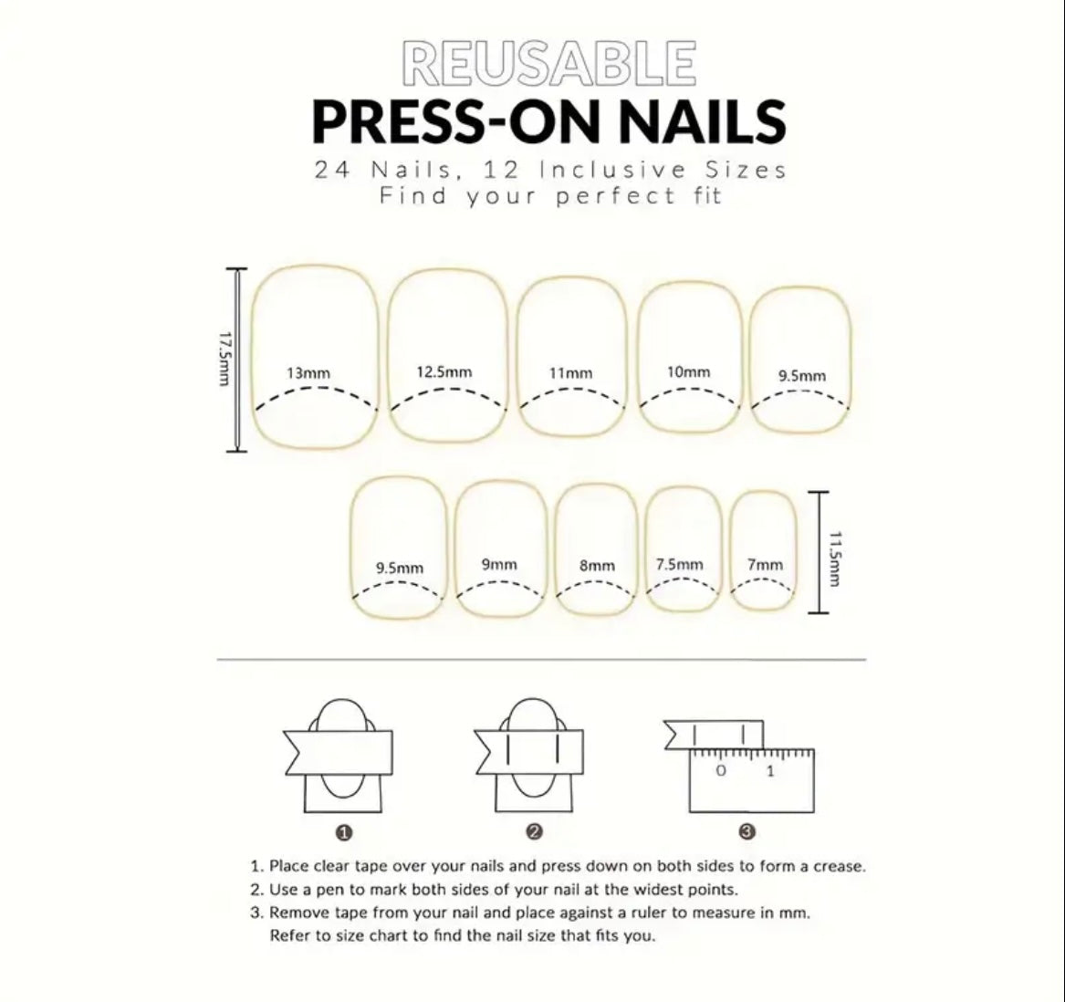 24 pcs Short Square Press On Nails