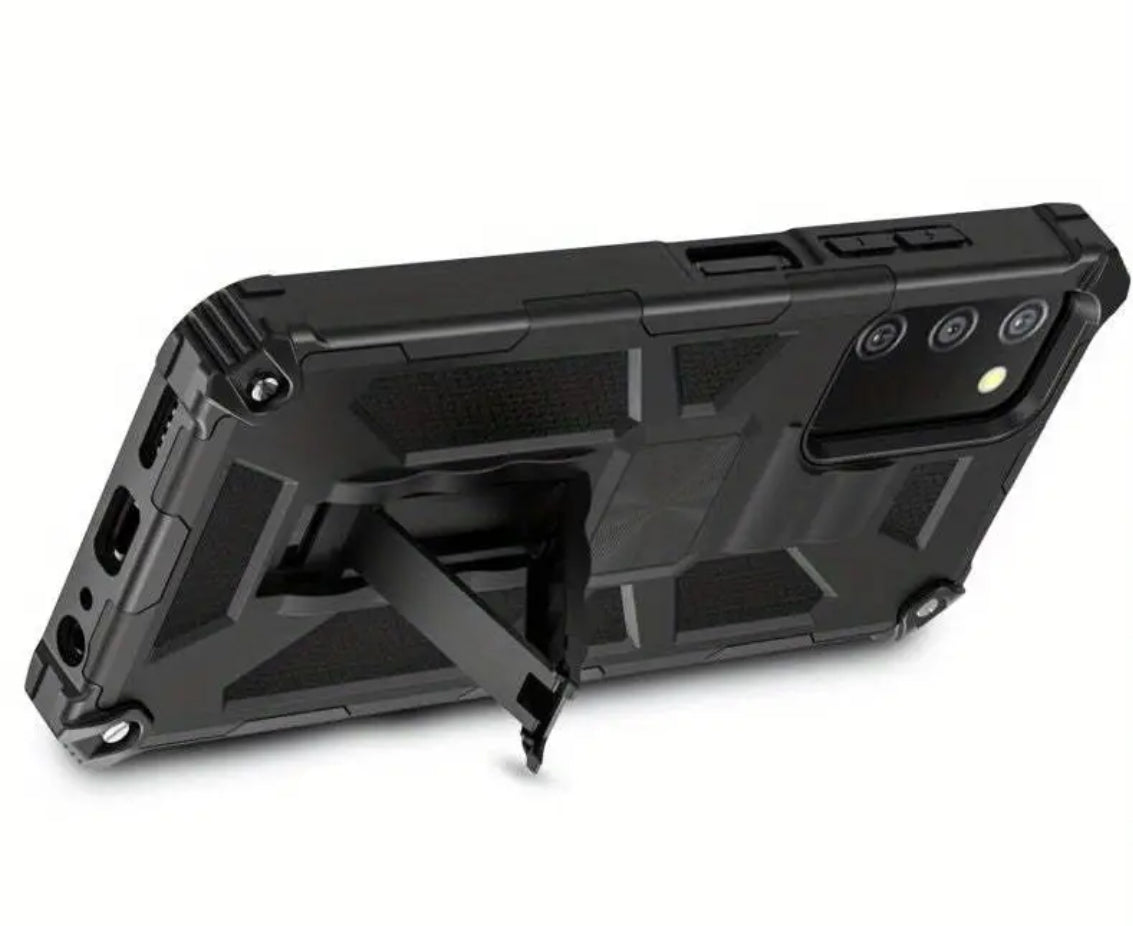 Galaxy A03s Deep Blue Color Sturdy Hybrid Protector Cover With Stand