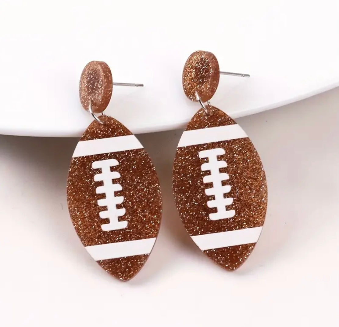 Fashion Sparkling Football Drop Earrings Dazzling Cubic Zirconia