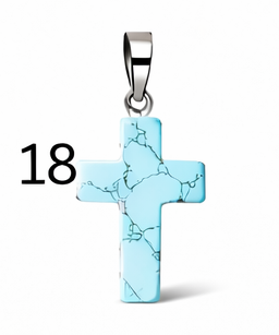 Natural Stone Cross Pendant Collection