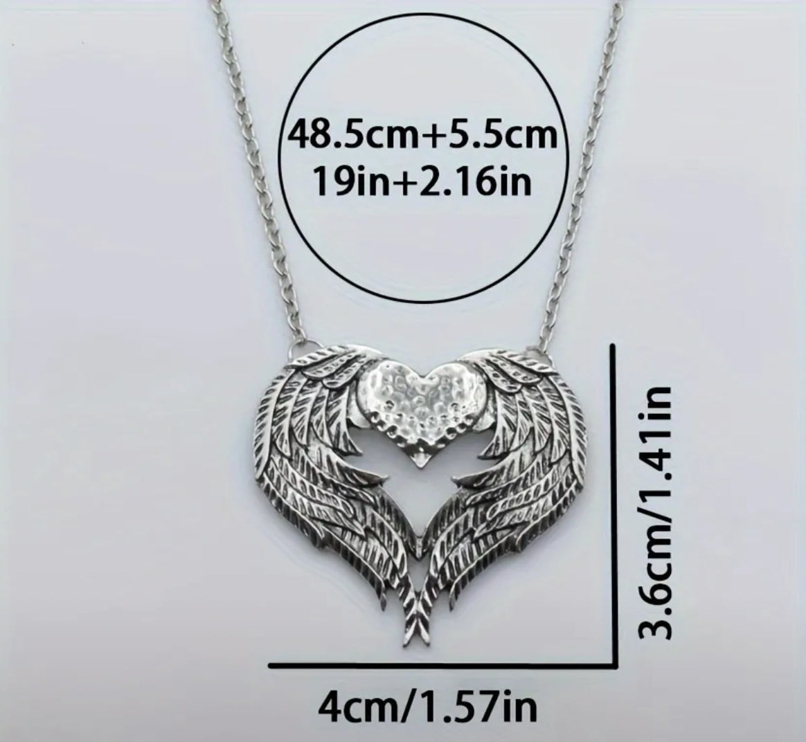 Angel Wings Heart Pendant Necklace For Women Great Jewelry Gifts