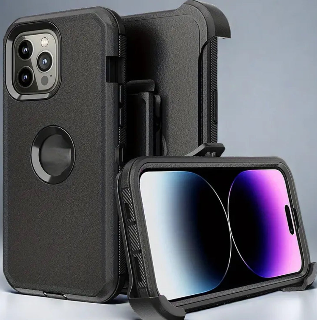 Heavy Duty Shockproof Armor Rugged Phone Case iPhone 16 Pro Belt Clip Included