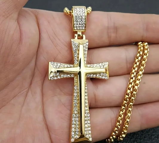 Custom Unisex Cross pendant and chain Fashion Jewelry