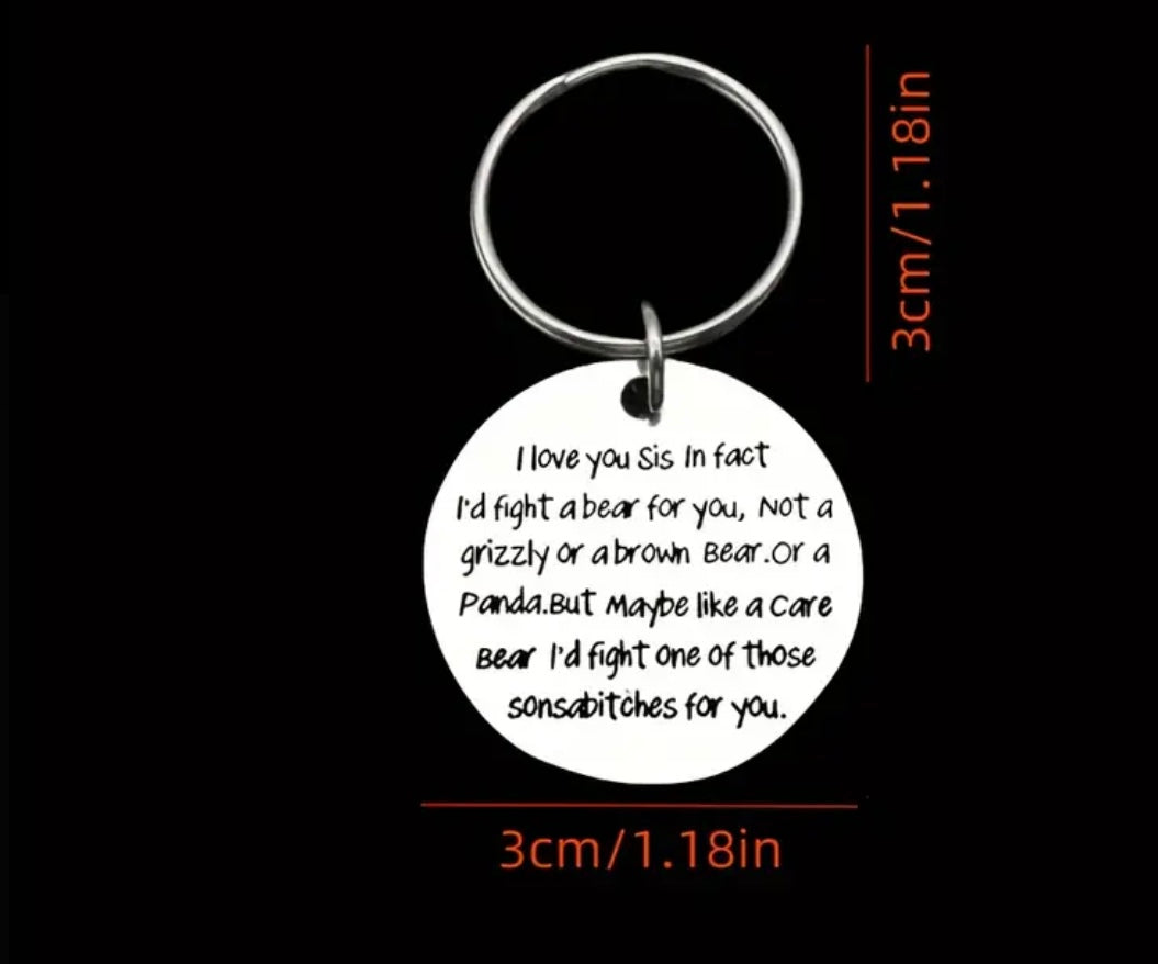 Great Keychain Gift for BestFriends or Sisters Funny and Loving