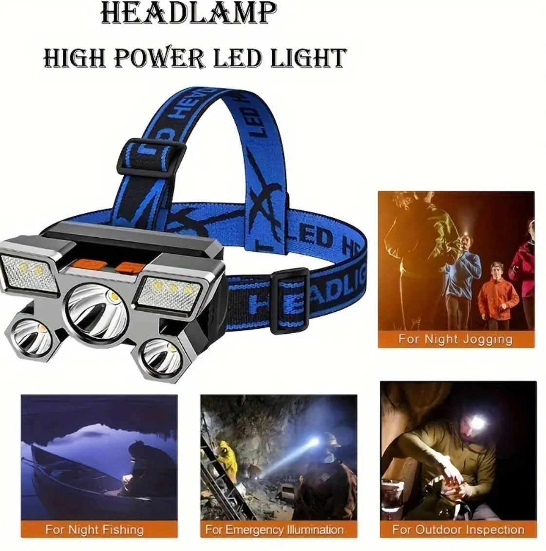 USB Rechargeable Headlamp Portable 4 different mode LED Headlight