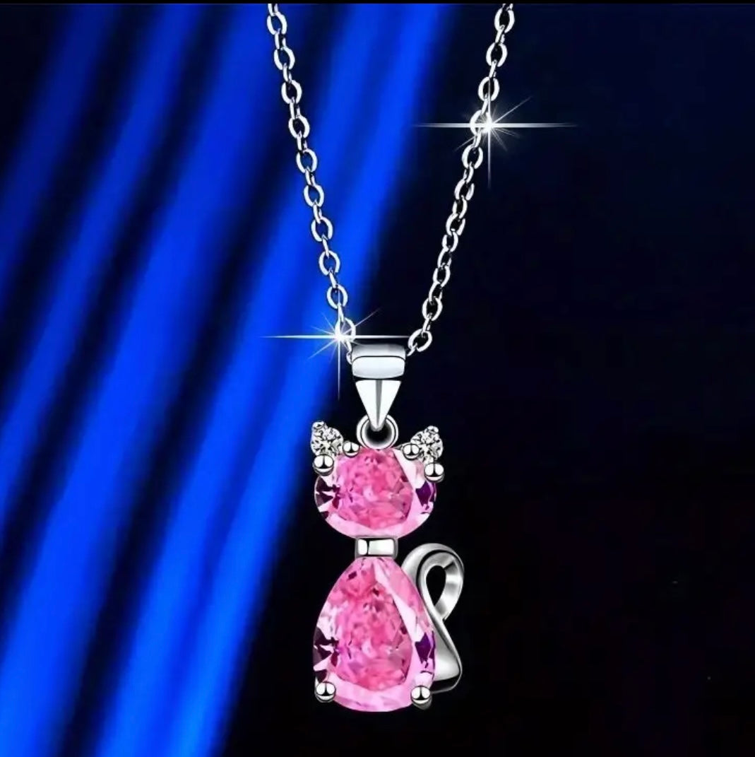 Custom made Cute Cat Pendant & Necklace Fashion Jewelry