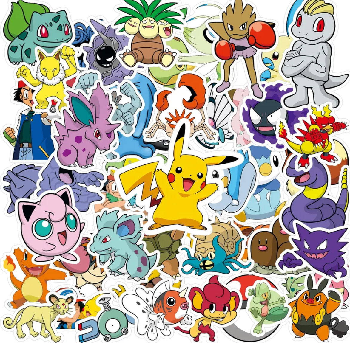 100 pcs Pokémon Stickers for Fun and Creative Use