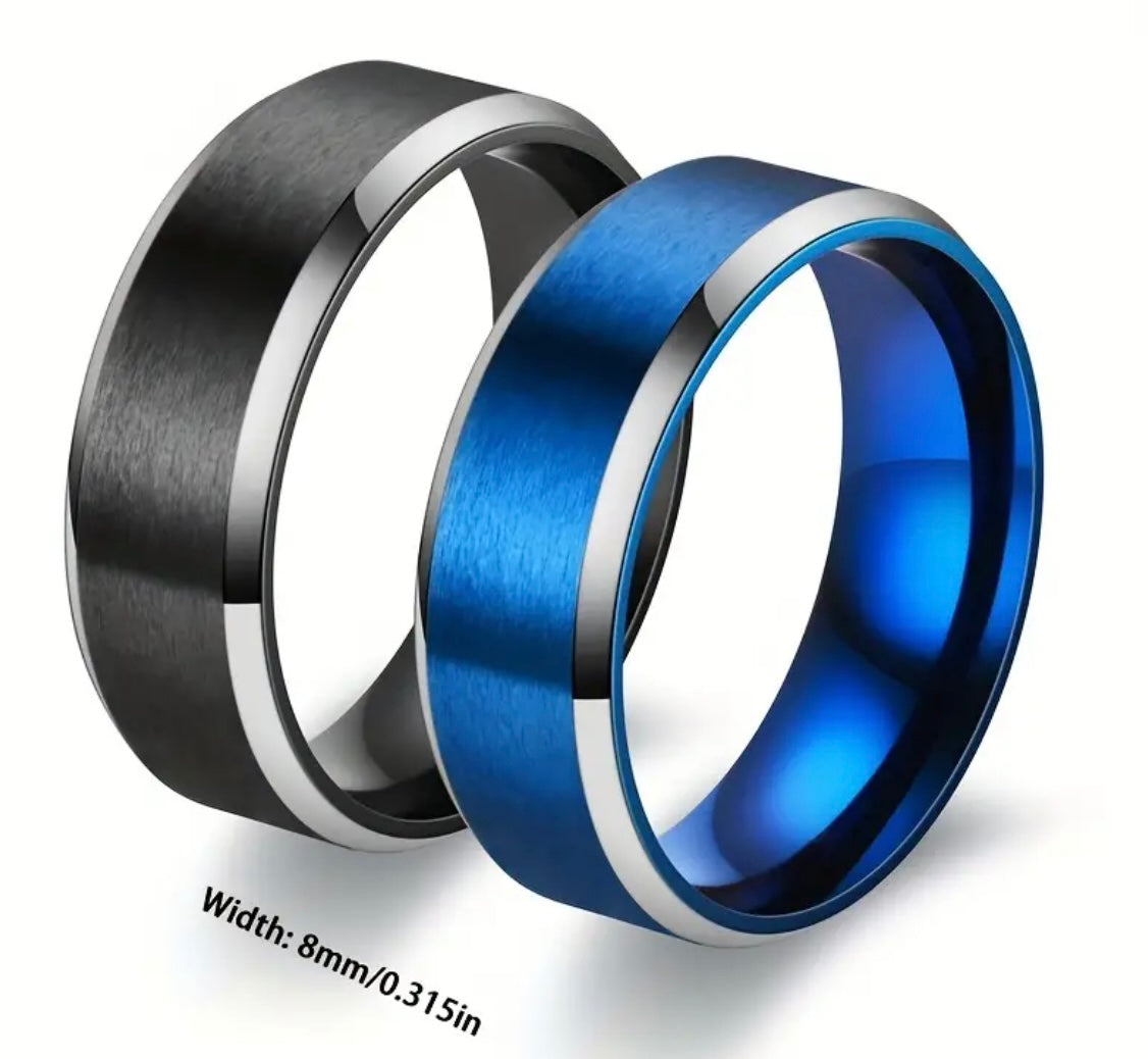 1 pc Stainless Steel Vintage Titanium Ring