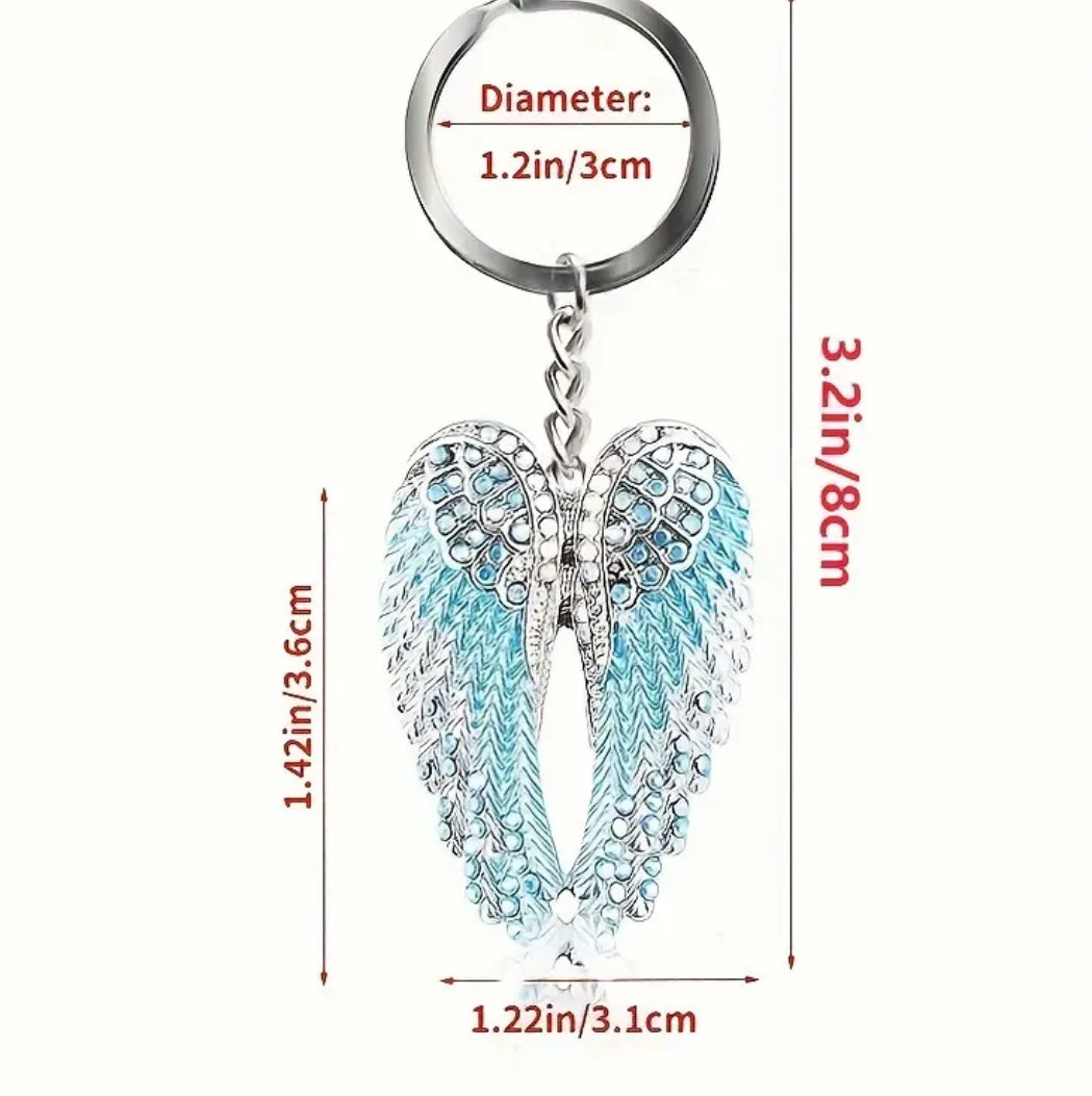 Unique 1 pc Cute Colorful Angel Wings Keychain
