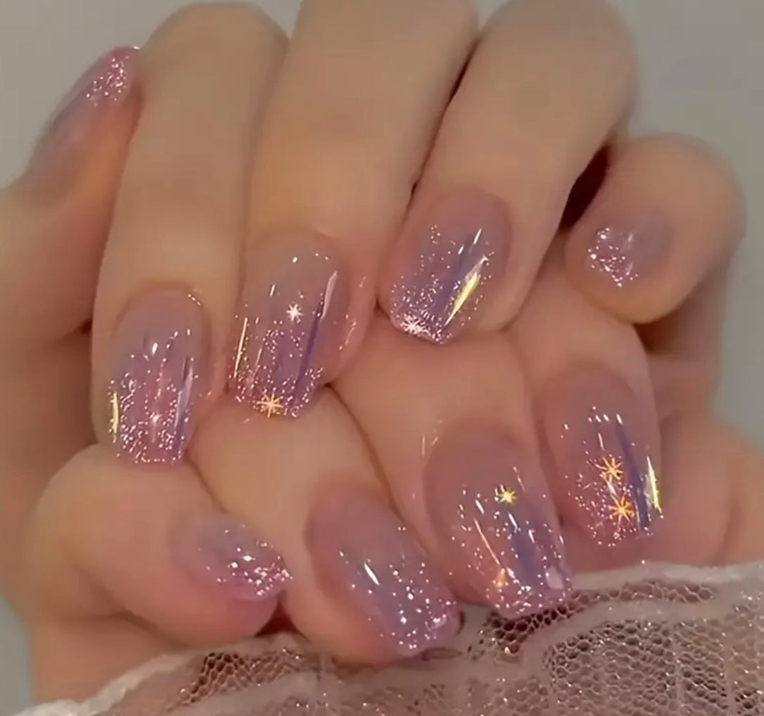 24 pcs Shimmering Aurora Press On Nails