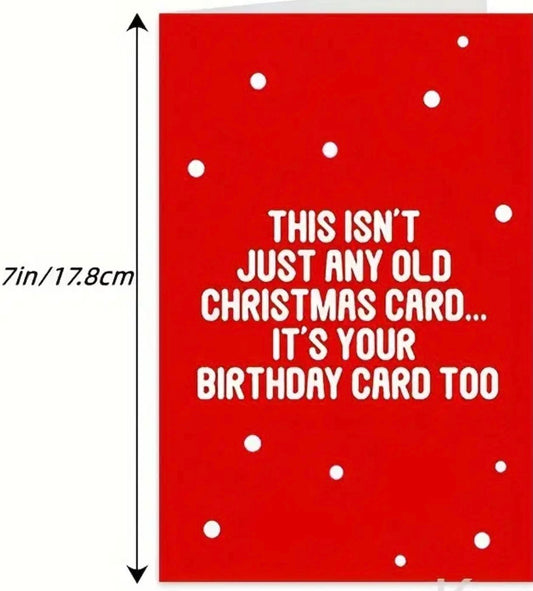 1 pc Funny Christmas and Birthday Card Both In One