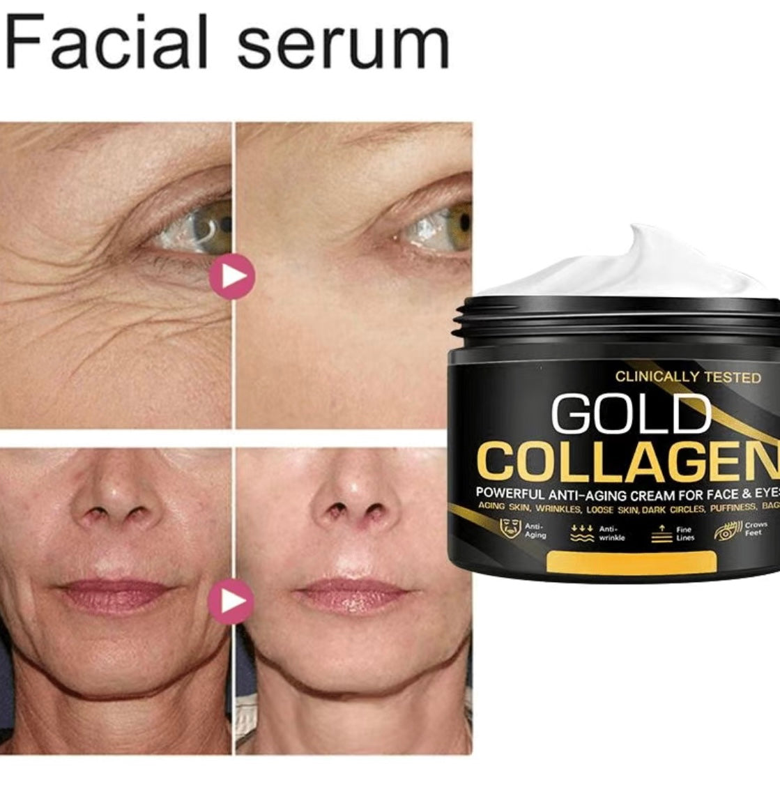 Gold Collagen Anti Aging Skin Creme For Face and Eyes