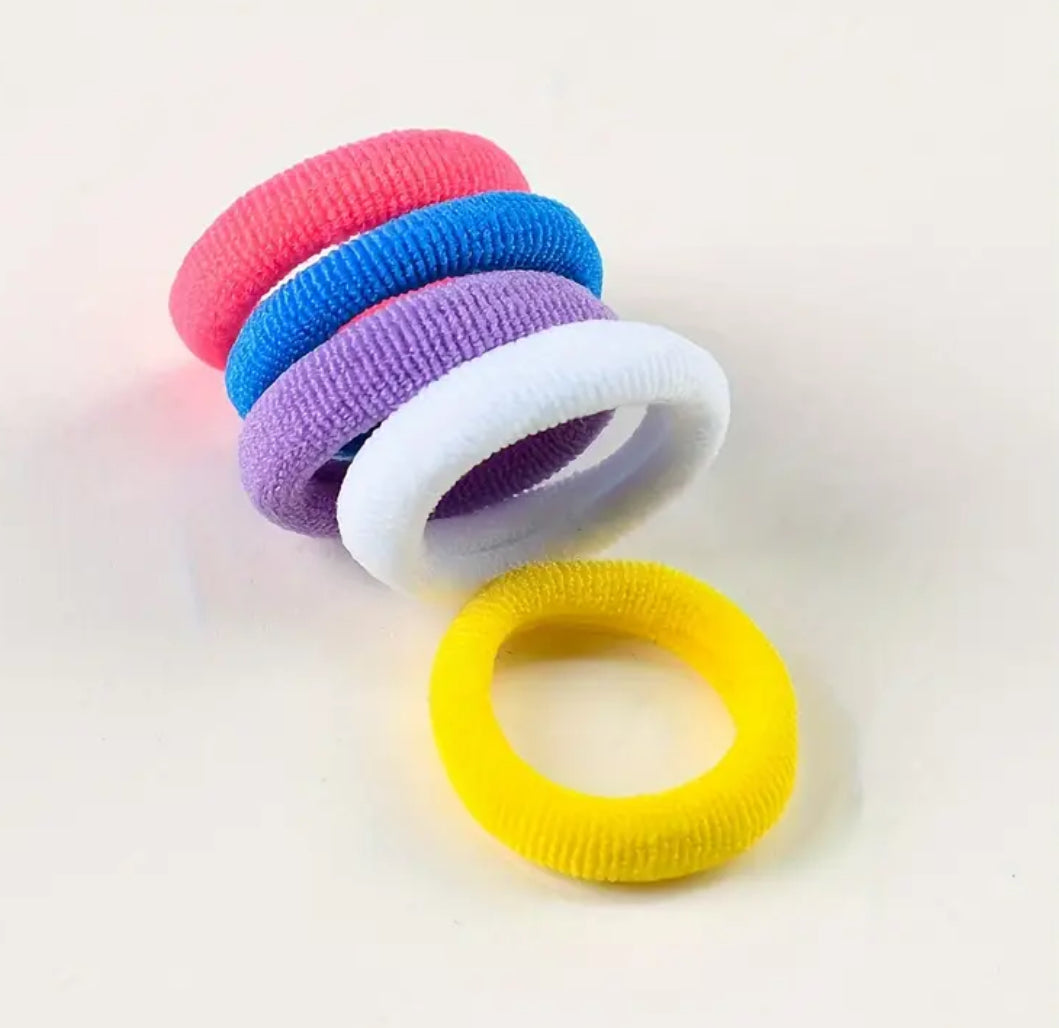 100 pcs Simple Style Elastic Hair Ties