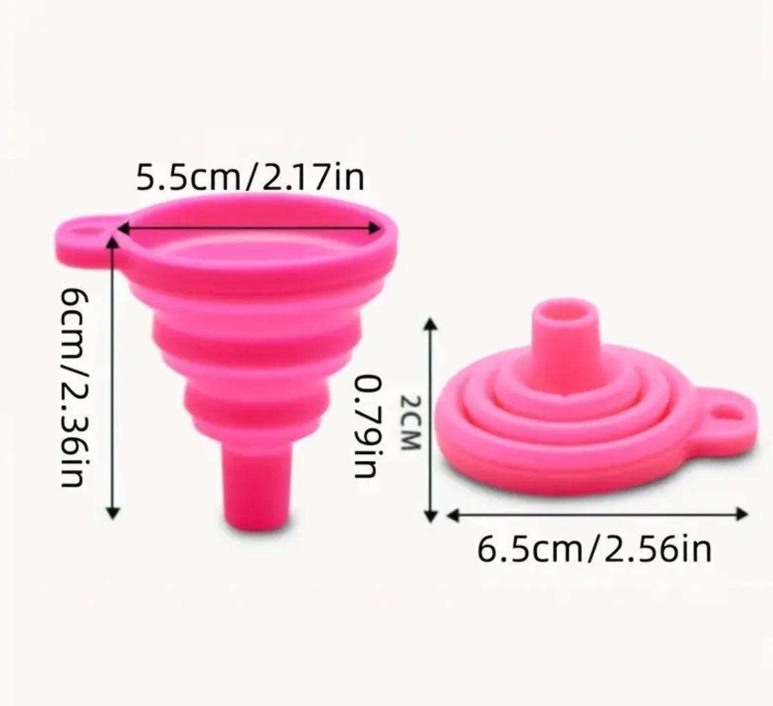 3 pcs colorful pack mini silicone fold up funnel for easy storage