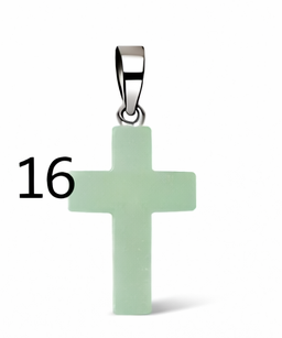 Natural Stone Cross Pendant Collection