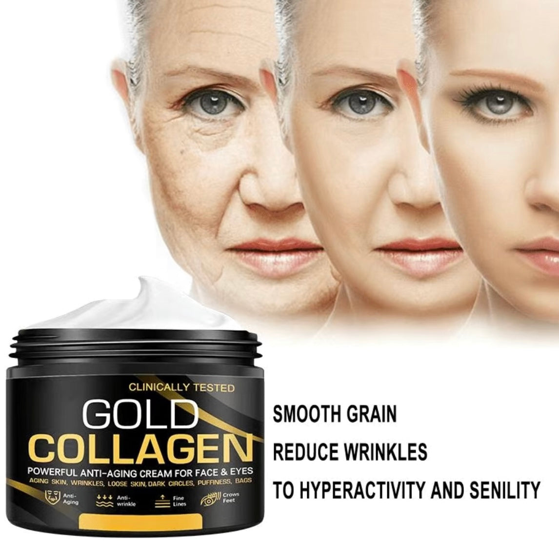 Gold Collagen Anti Aging Skin Creme For Face and Eyes