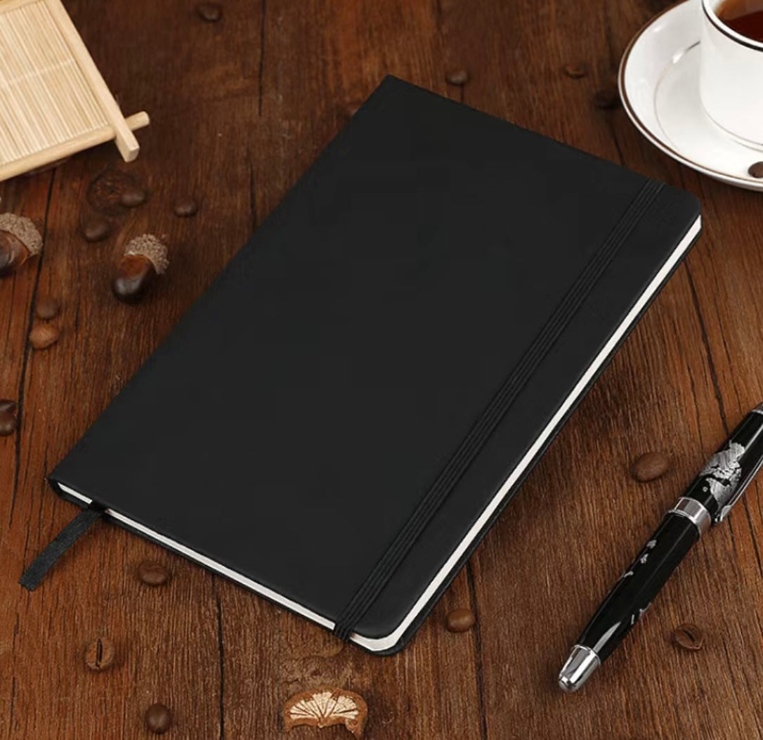 Small Black Notebook With strap