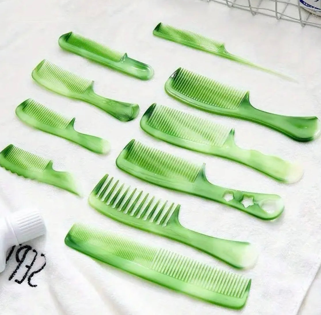 10pc Set Premium Detangling Comb Anti Static, Portable, Durable, Easy Grip, Perfect for Hairdressing and Styling