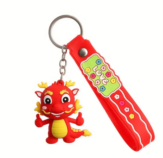 1 Pc Red Dragon Chinese New Year Keychain