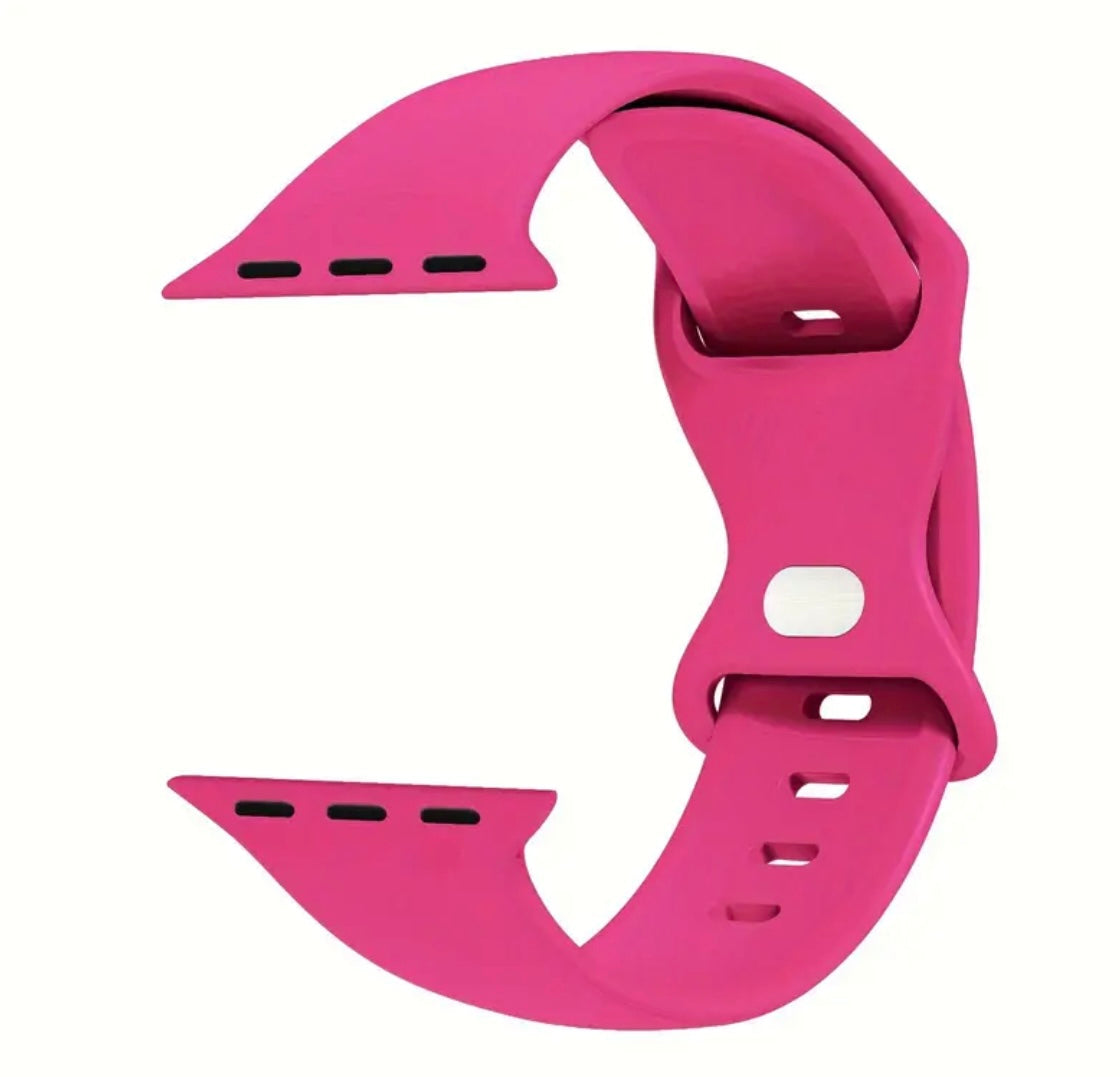 Unisex Pink Sports Soft Silicone Smart Watch Band 42/44/45/49