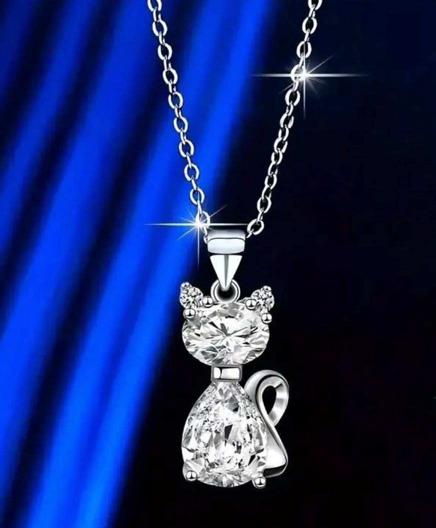 Custom made Cute Cat Pendant & Necklace Fashion Jewelry