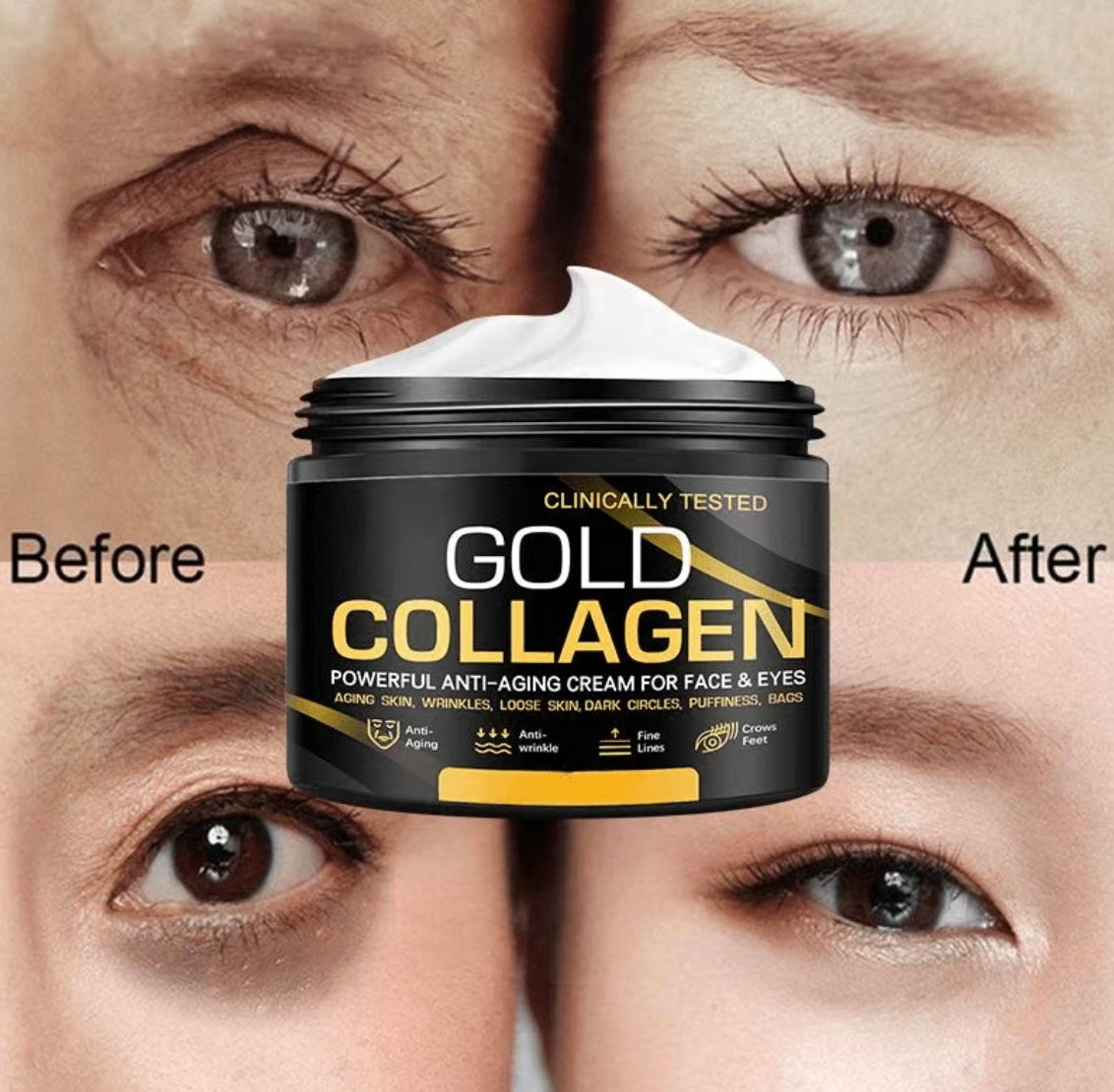 Gold Collagen Anti Aging Skin Creme For Face and Eyes