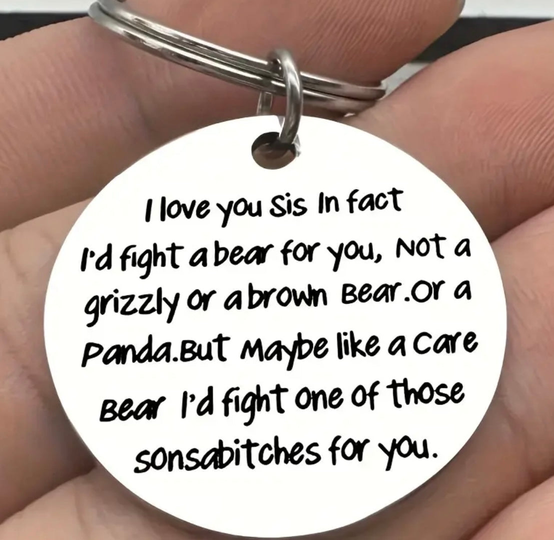 Great Keychain Gift for BestFriends or Sisters Funny and Loving