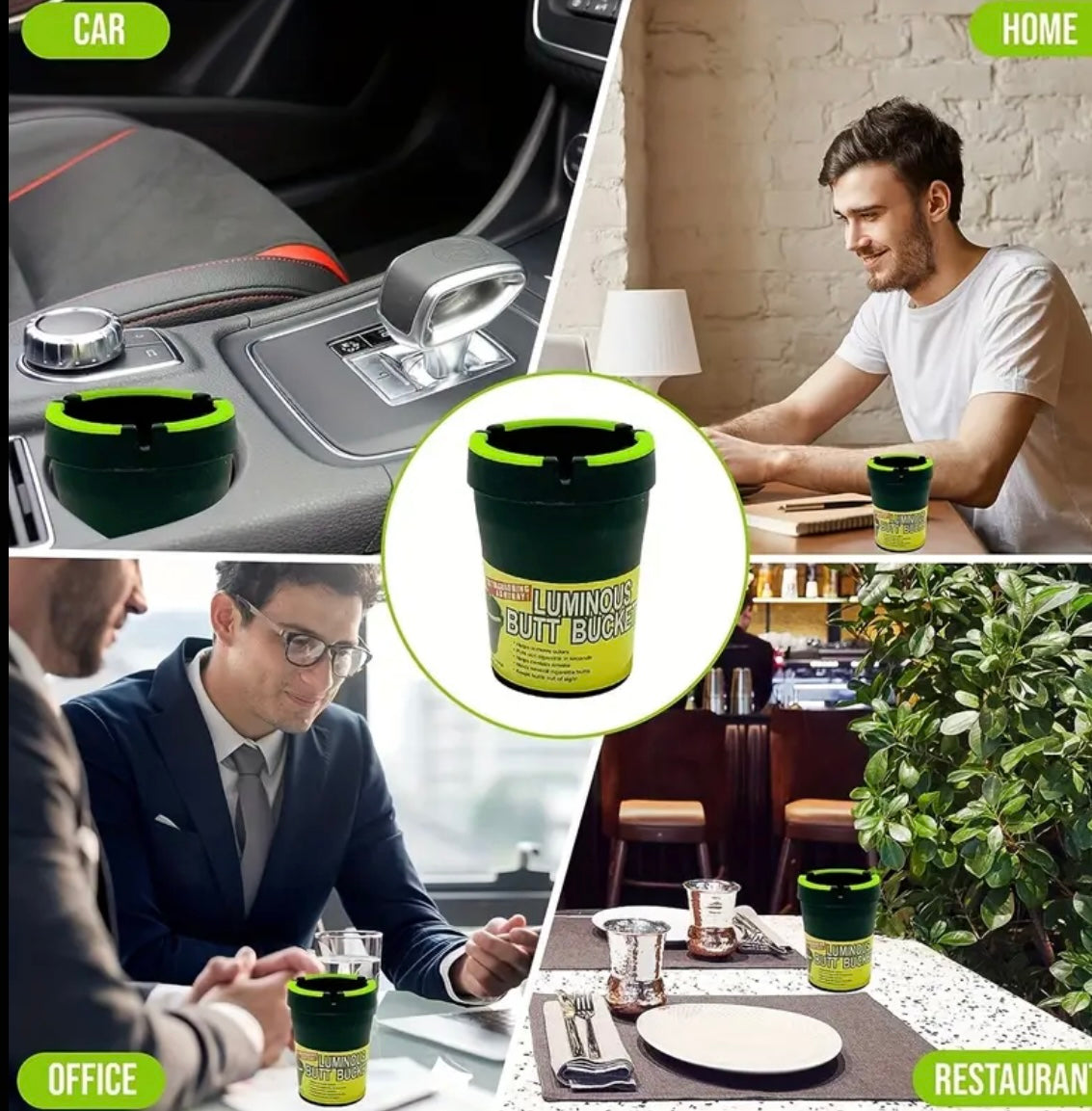 Glow In The Dark Car Ashtray Cigarette Extinguishing Portable Ashtray 1 pc Random Color