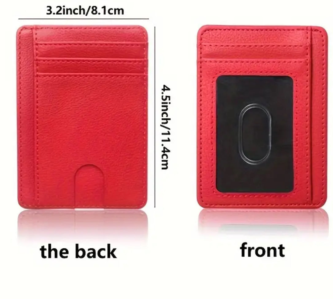1 pc Blue Simple RFID Blocking Card Holder Portable Pu Leather Card Holder RFID Theft Protection Perfect Gift