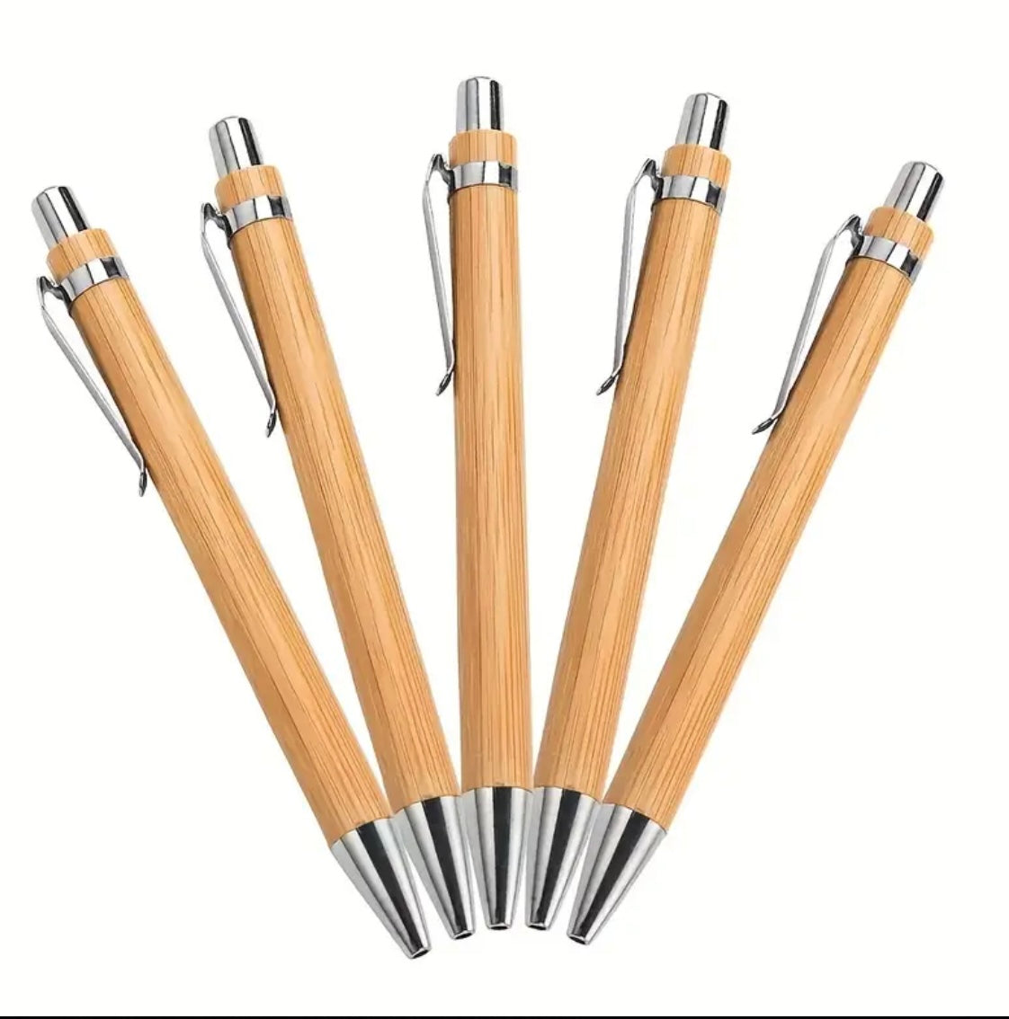 12 pcs Bamboo Wood Pens Creative Ballpoint pen with clip