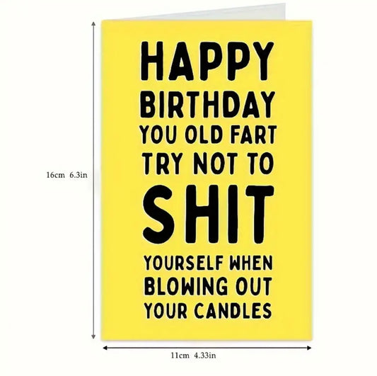 Funny Happy Birthday Card w/ Envelope