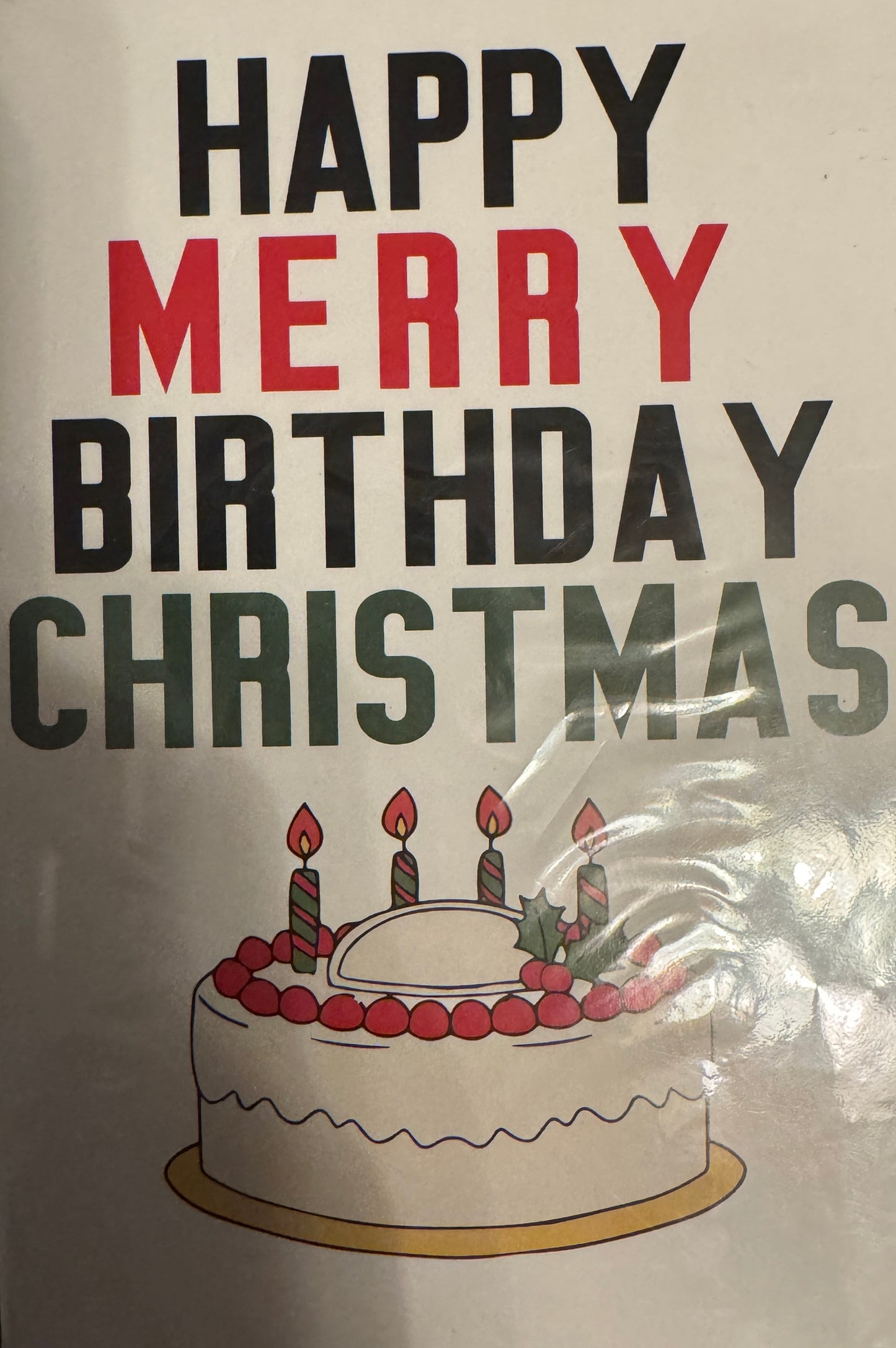 Happy Merry Birthday Christmas Card